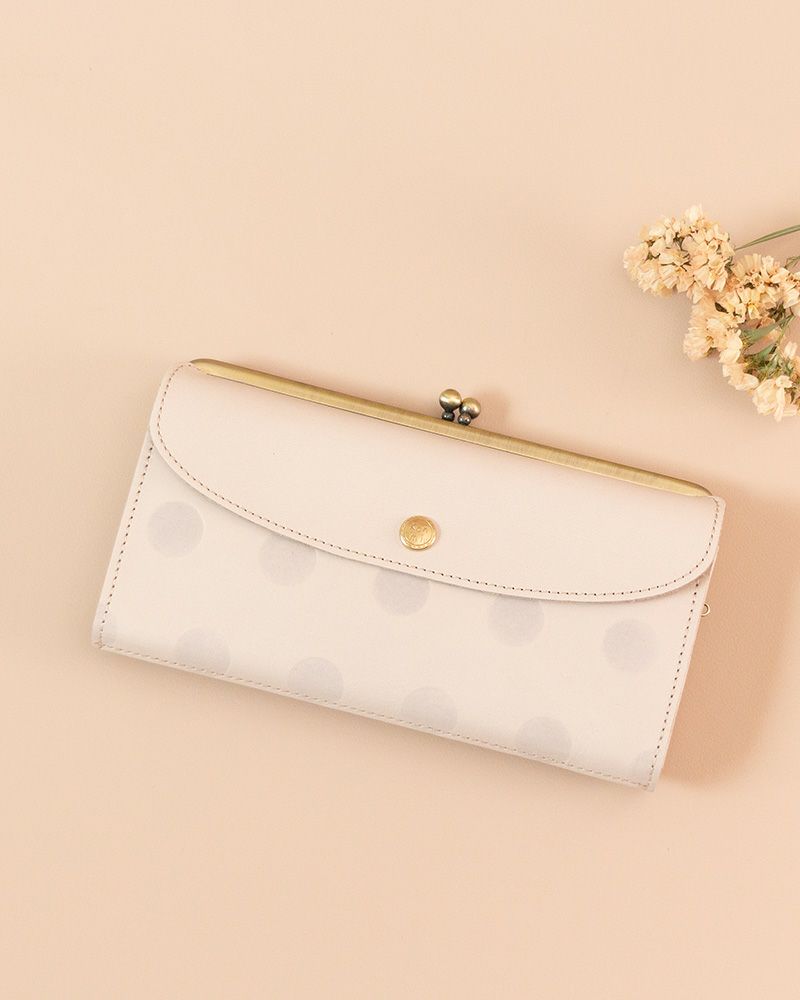 「キャンディルーフ ロングがま口ウォレット」バニラ