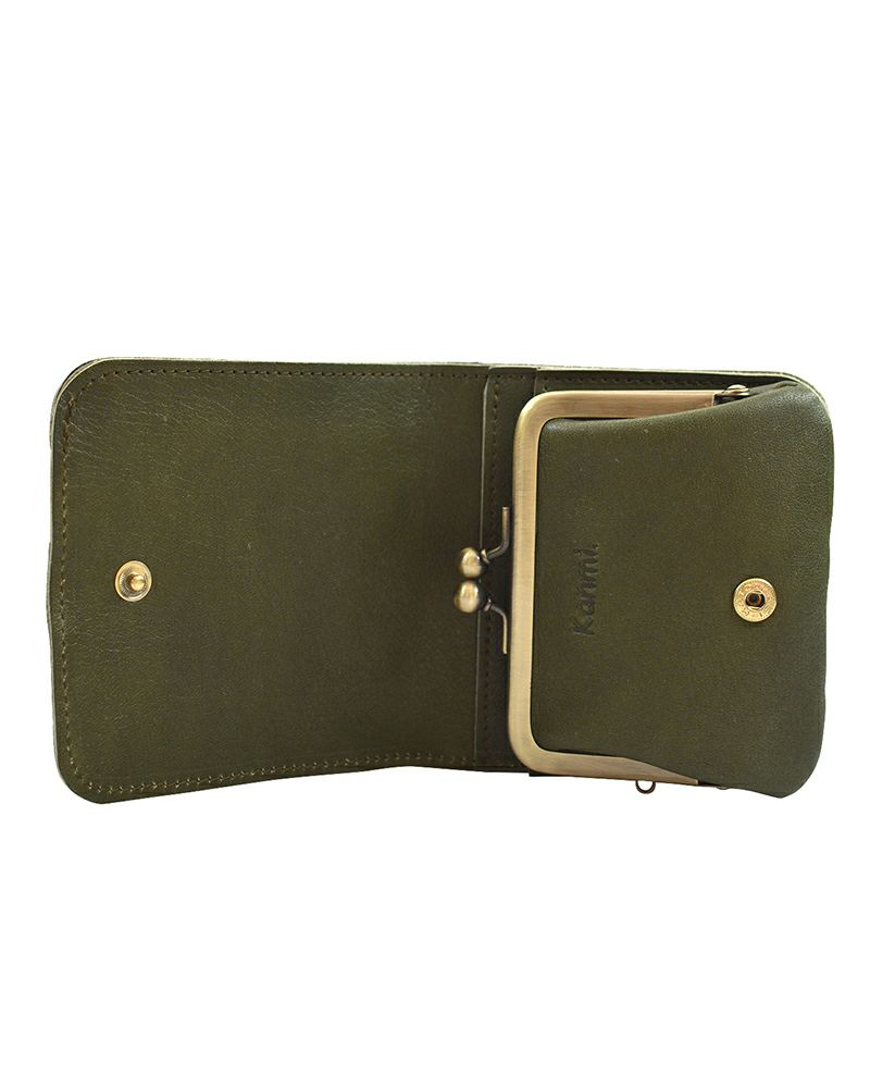 内側（がま口の色：オリーブグリーン）