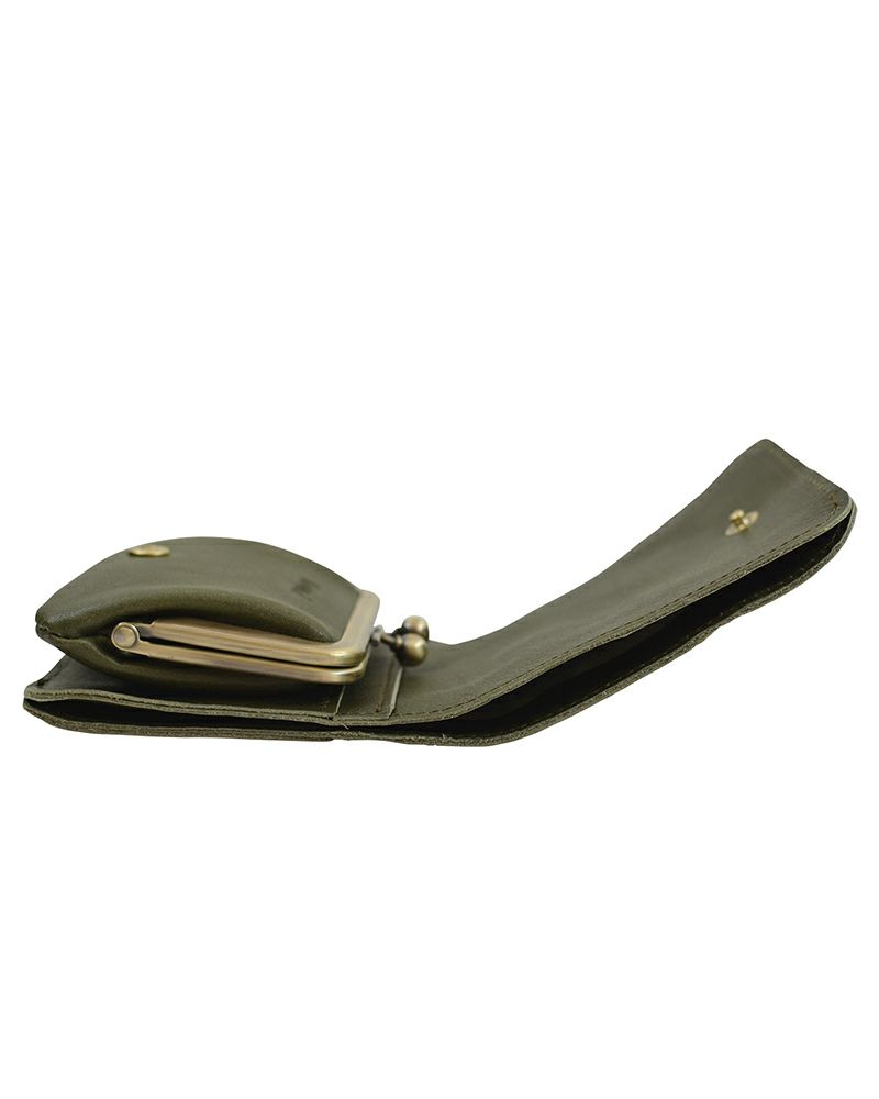 側面（がま口の色：オリーブグリーン）