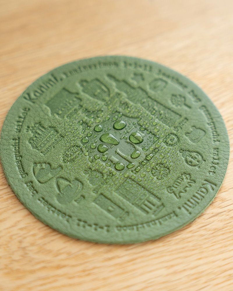 浅草レザーコースター：　グリーン