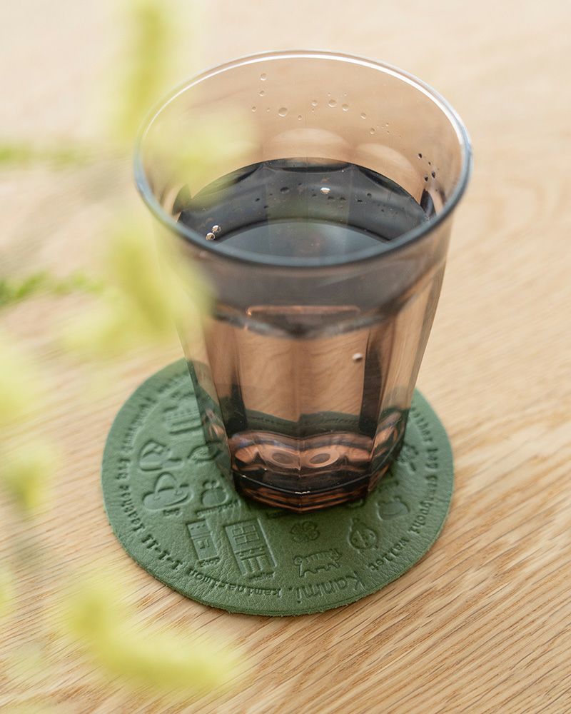 浅草レザーコースター：　グリーン