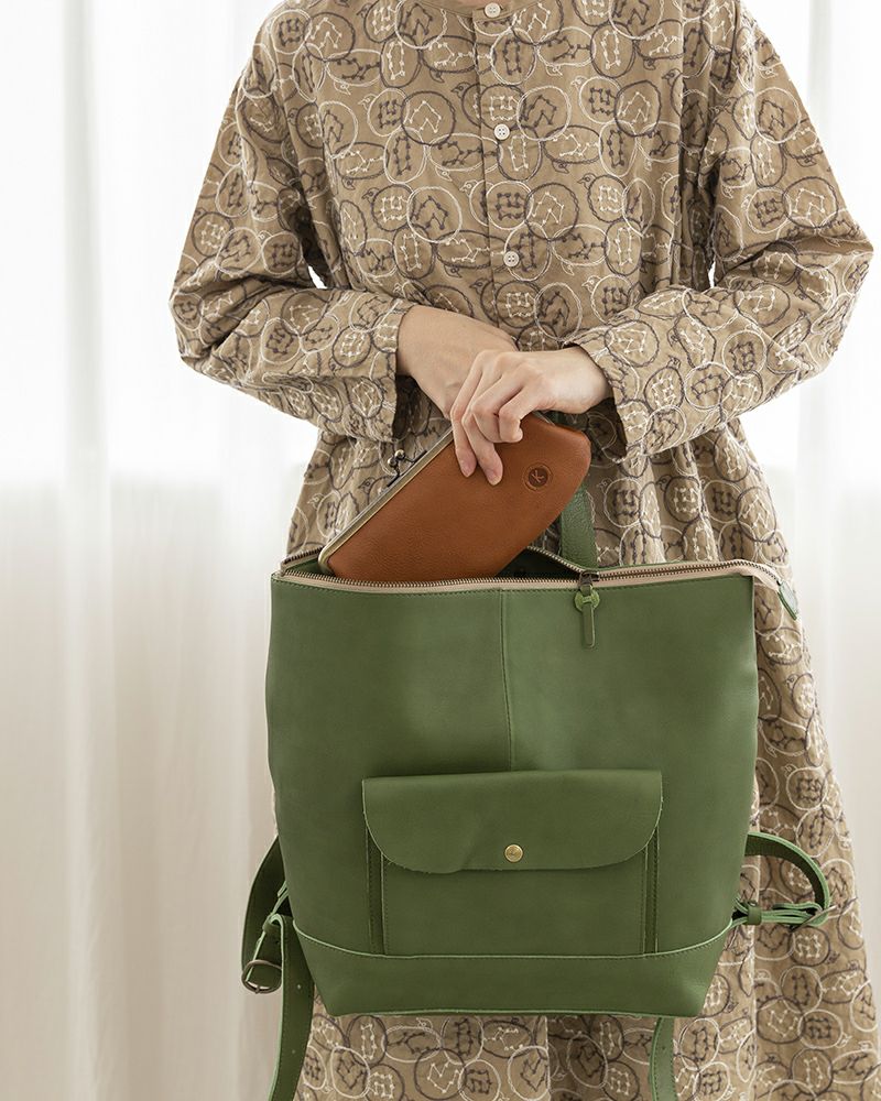 リュックの色：グリーン