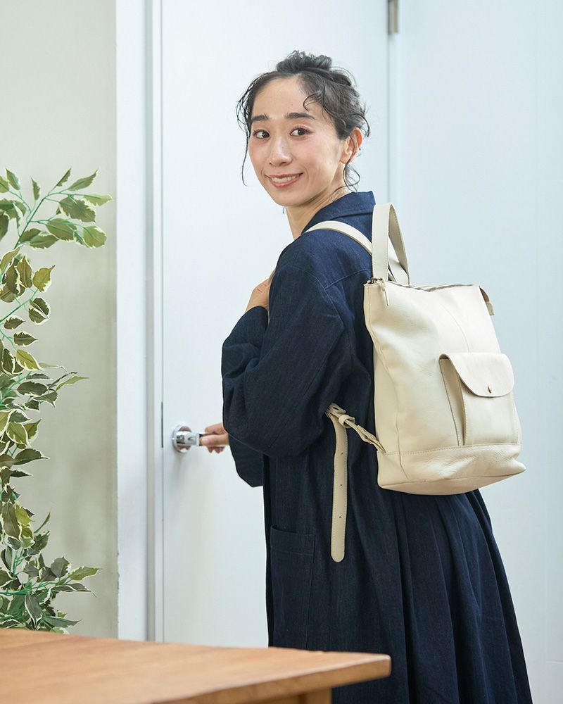 リュックの色：バニラ