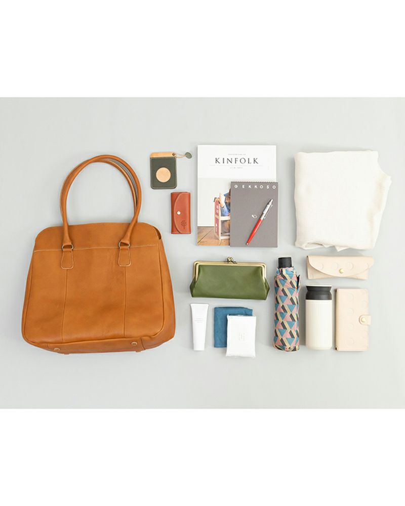 がま口トートの色：キャメル