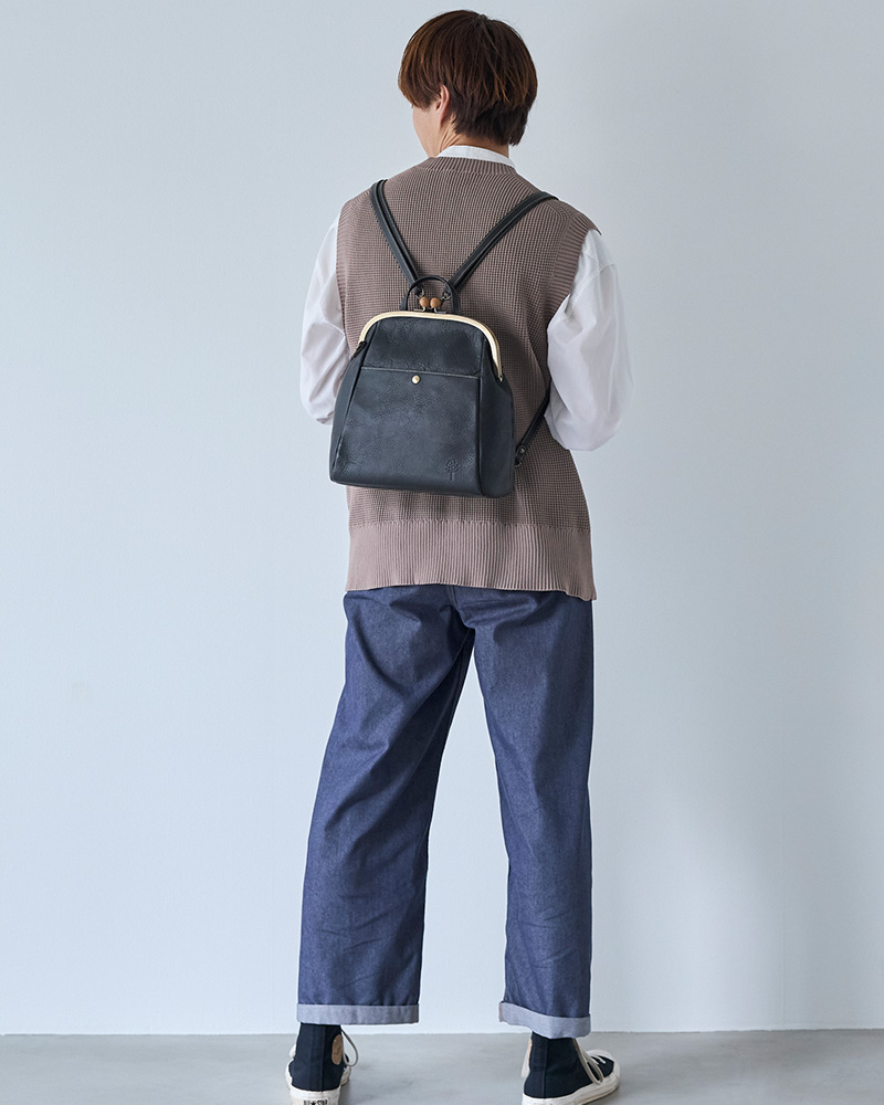 がま口バッグの色：グリーン