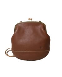 みいよ様 /ポンピア ブラウン/木玉がま口ショルダー本革チョコ仕立て みいよ様 /ポンピア ブラウン/木玉がま口ショルダー本革チョコ