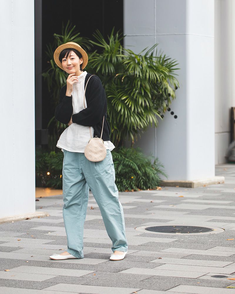 がま口ポシェットの色：バニラ