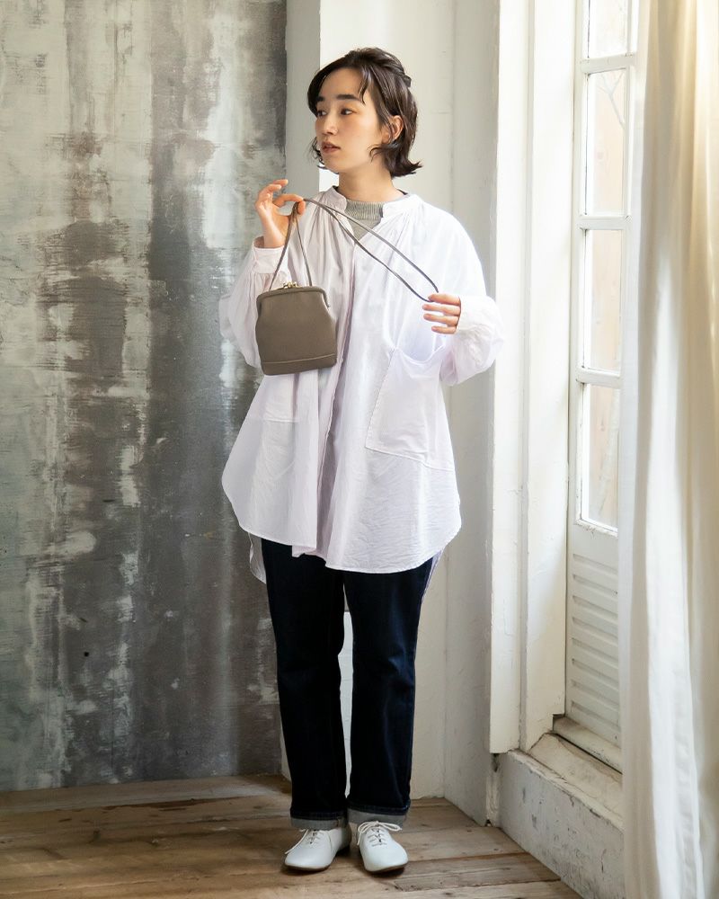 がま口ポシェットの色：ピュアグレー