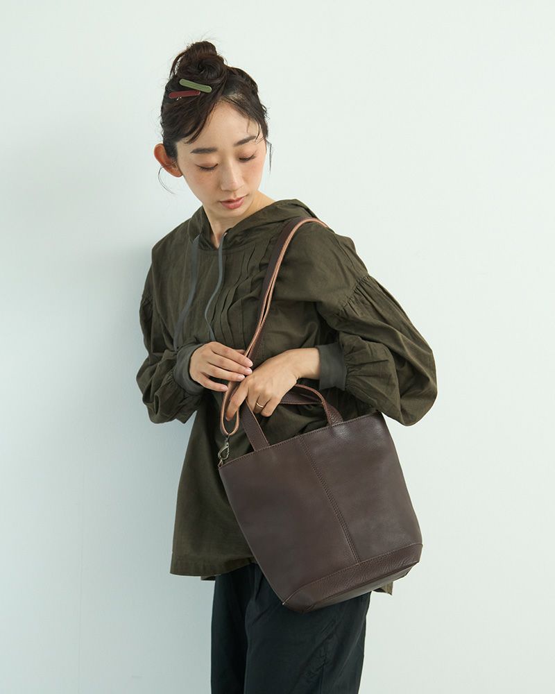 itsu mono 2WAYバッグ：ダークブラウン