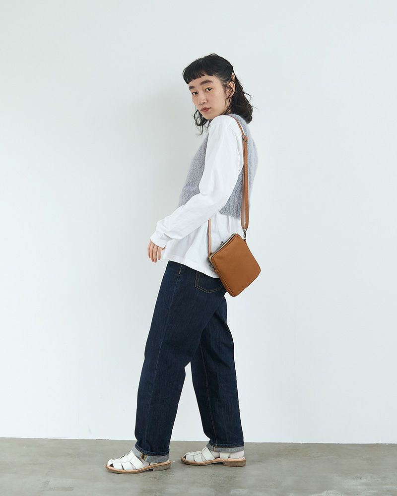 がま口ポシェットの色：ミルクチョコ