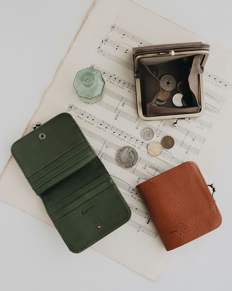 「ドロップツリー がま口 コンパクトウォレット」コンパクトサイズのがま口財布です