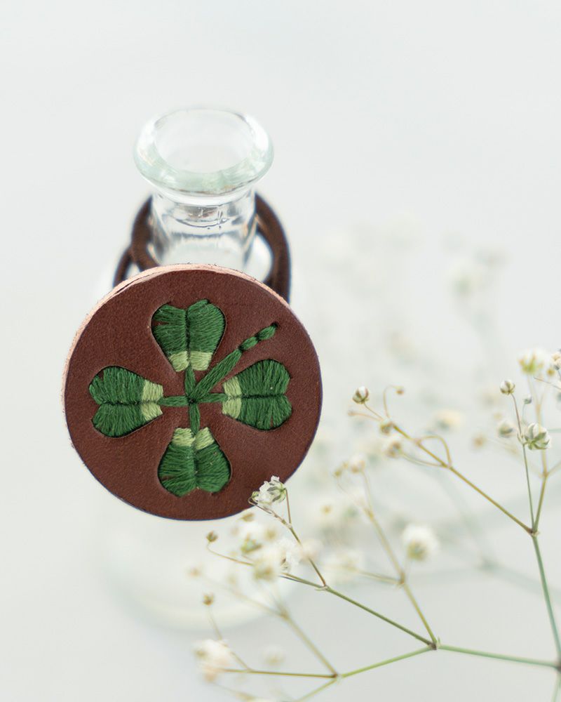 「sa i te ヘアゴム」クローバーダークブラウン