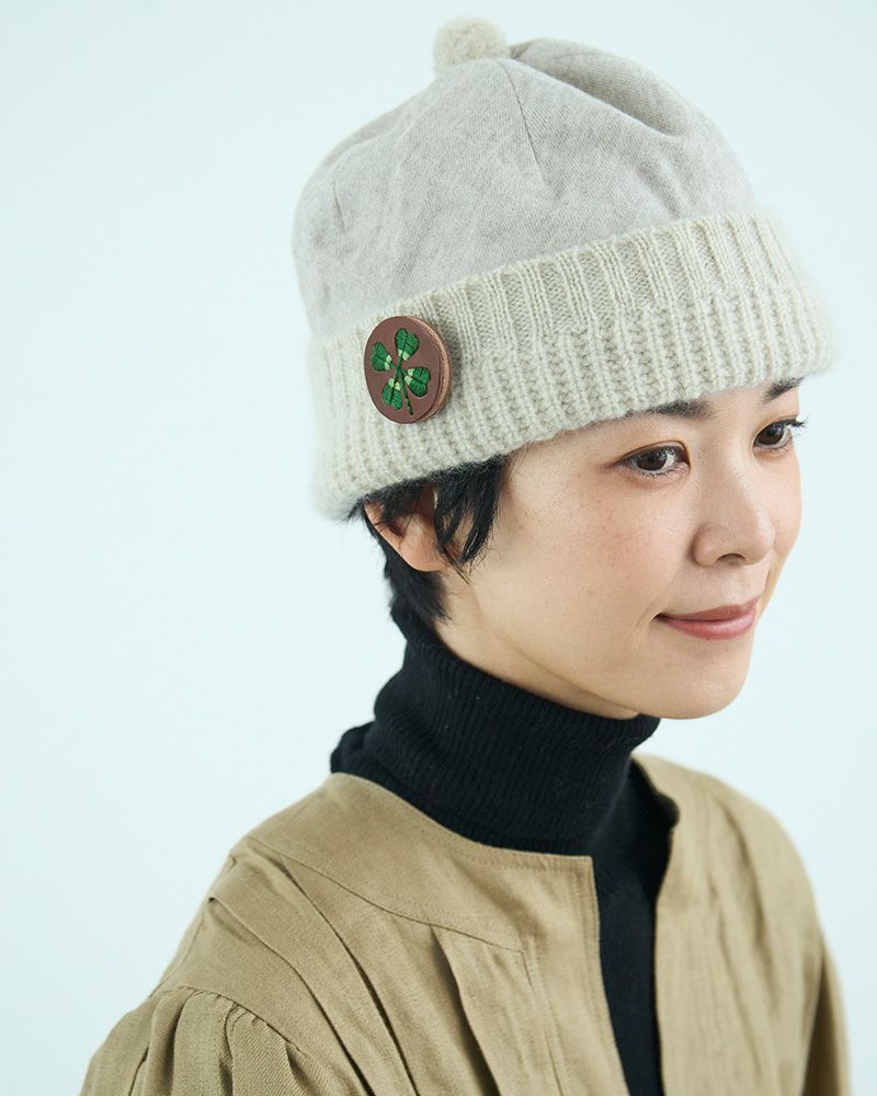 「sa i te ブローチ」　クローバーダークブラウン