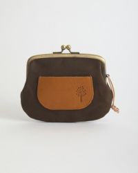 【美品】kanmi. がま口 ショルダーバッグ レザー ブラウン ドロップツリー コンパクトで軽いショルダーバッグ「ドロップツリー がま口 ワン