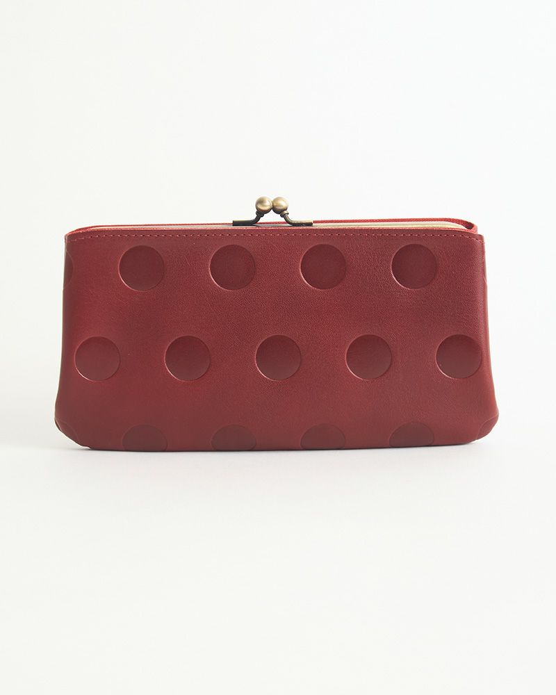 キャンディ あおりロングがま口ウォレット：チェリーレッド