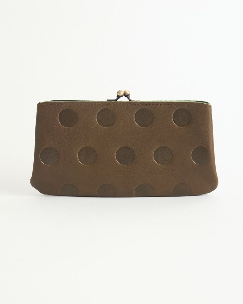 キャンディ あおりロングがま口ウォレット：オリーブグリーン