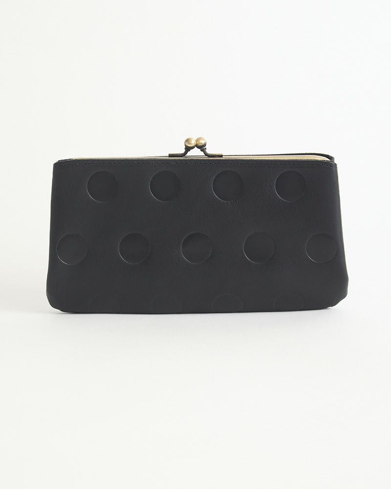 キャンディ あおりロングがま口ウォレット：ブラック