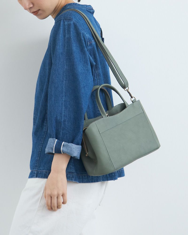 「ミルフィーユ がま口 2WAYショルダーバッグ」キャットブルー