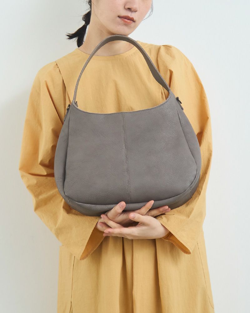 「marucoワンショルダーバッグ」ピュアグレー