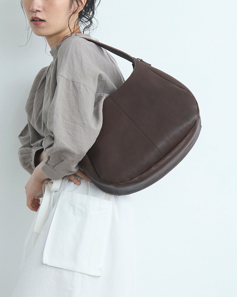 「marucoワンショルダーバッグ」ダークブラウン