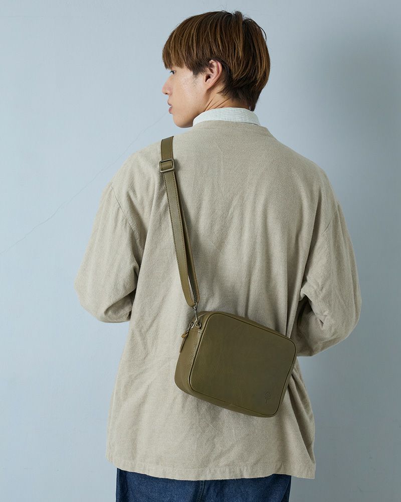 ドロップツリー BOXショルダーバッグ：グリーン