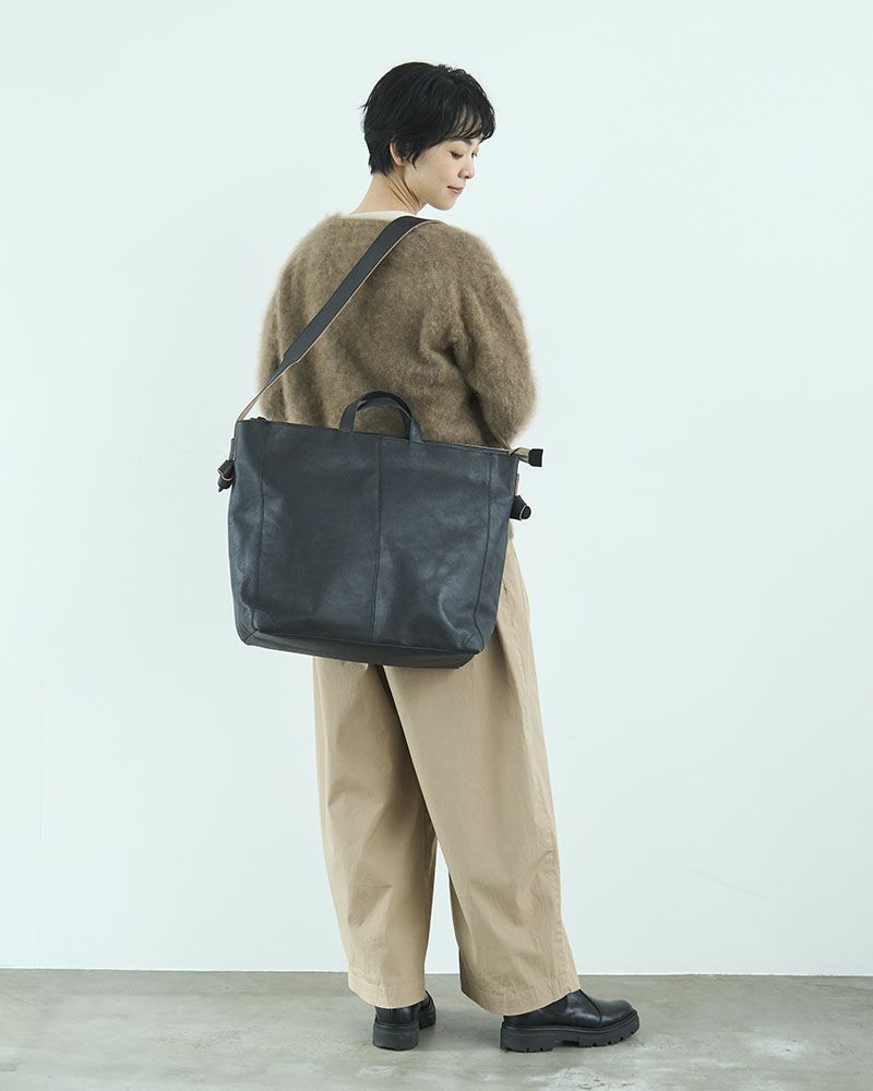 fuwari トートショルダーバッグ (L) ブラック