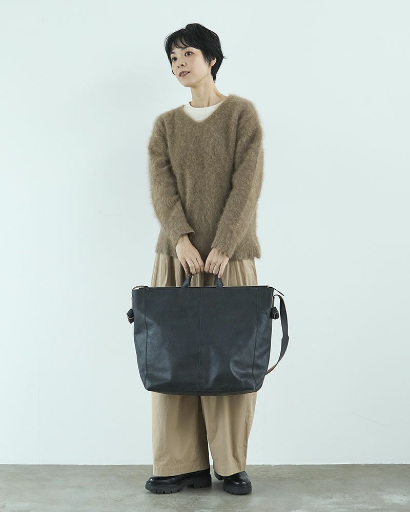 fuwari トートショルダーバッグ (L) ブラック