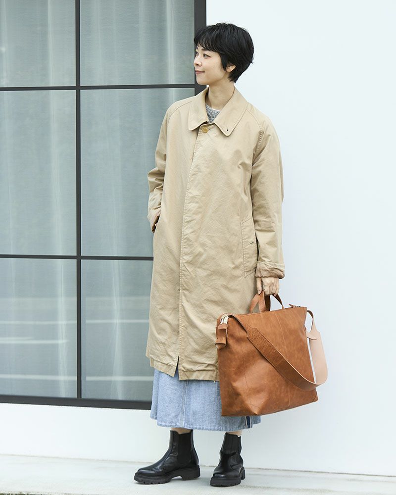 fuwari トートショルダーバッグ (L) キャメル