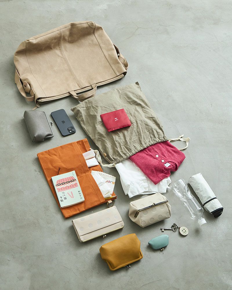 fuwari トートショルダーバッグ (L) グレージュ