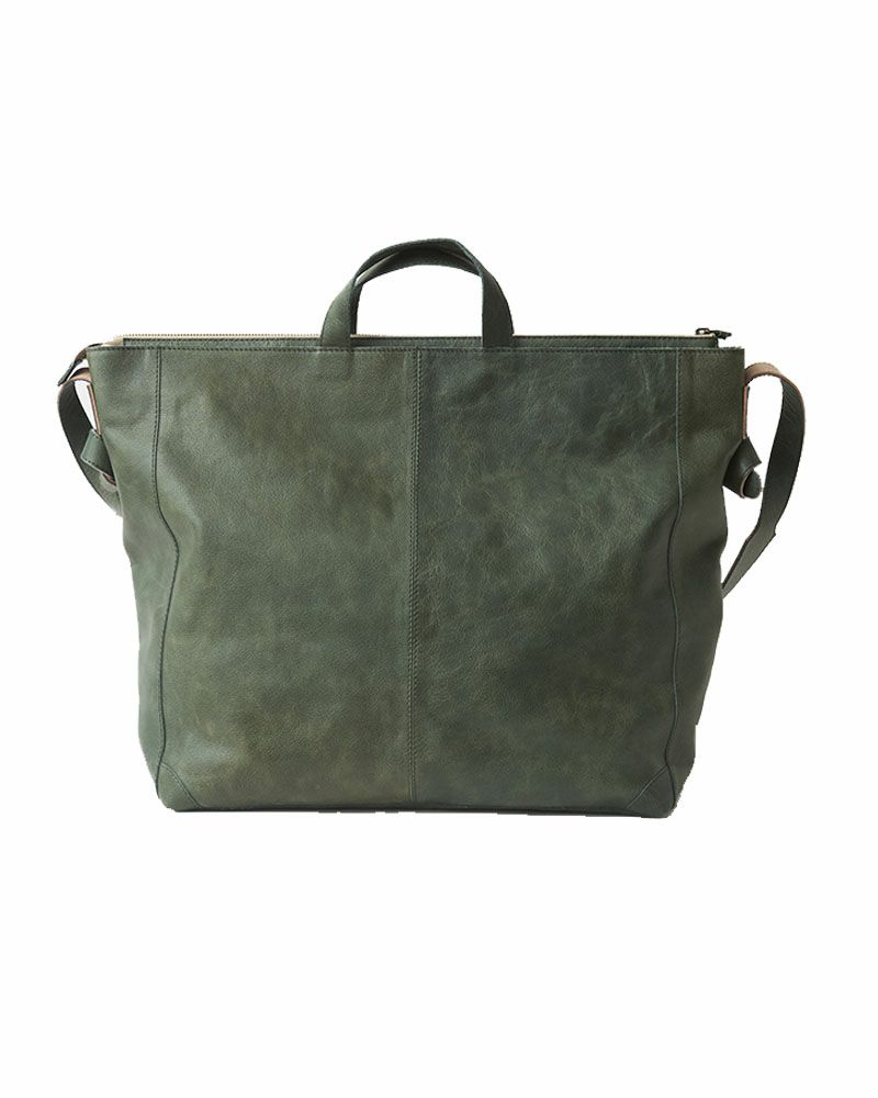 fuwari トートショルダーバッグ (L) グリーンブルー