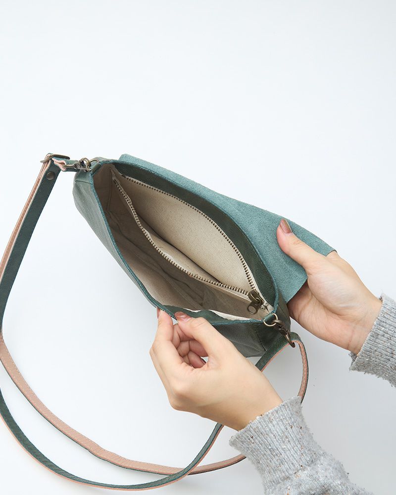 「fuwari ポシェット」グリーンブルー