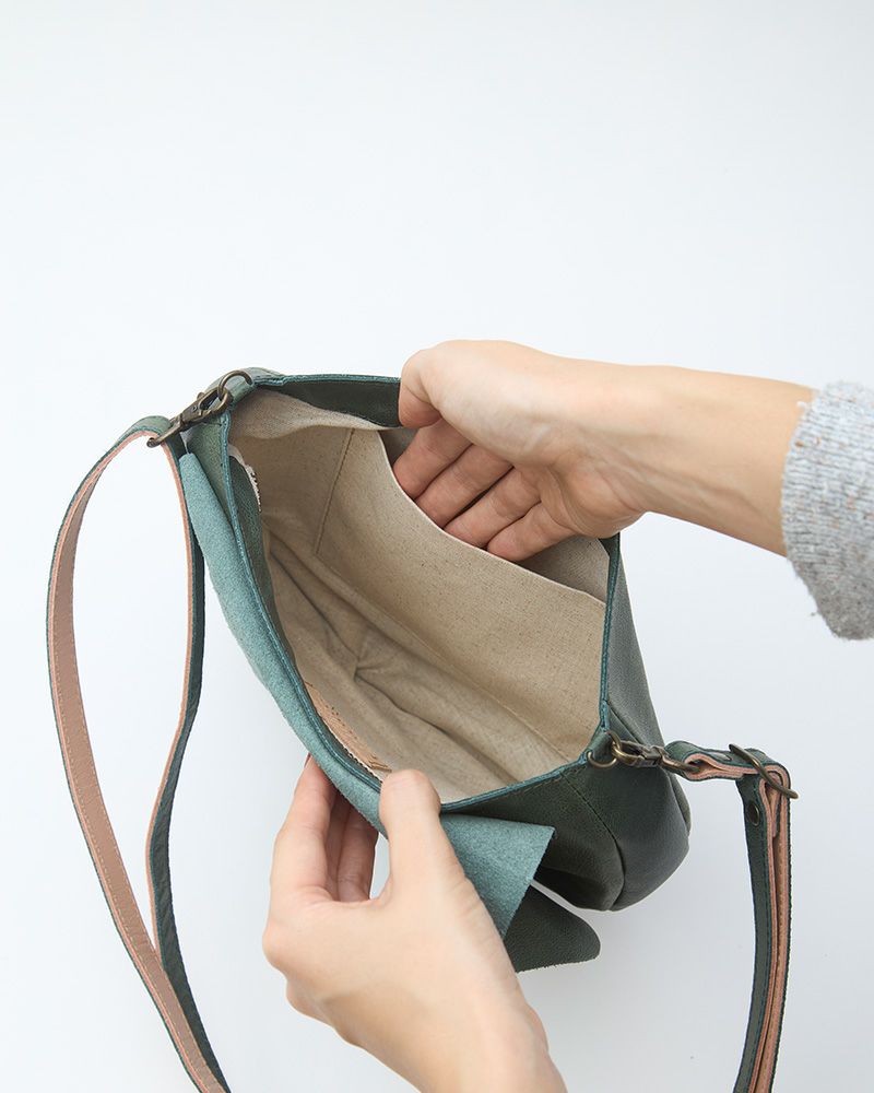 「fuwari ポシェット」グリーンブルー