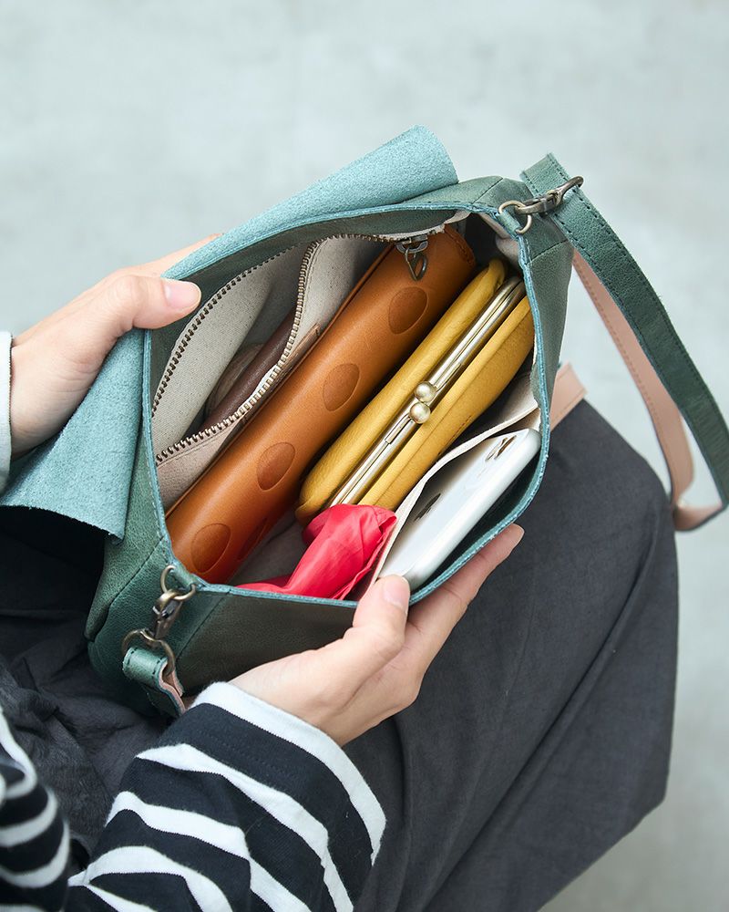 「fuwari ポシェット」グリーンブルー