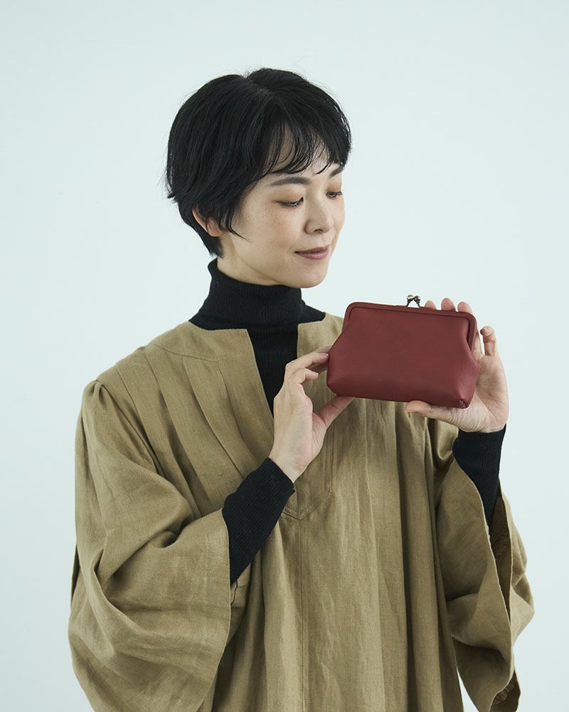 itsu mono がま口ポーチ(M)　レッド