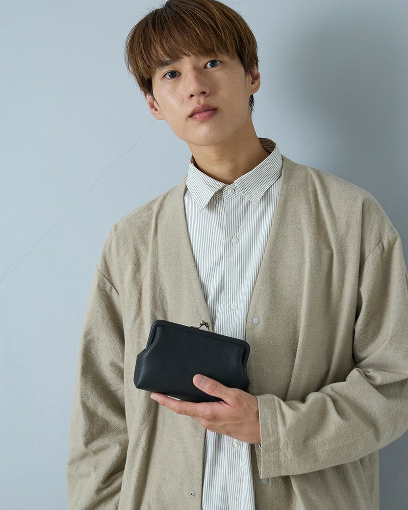 itsu mono がま口ポーチ(M)　ブラック