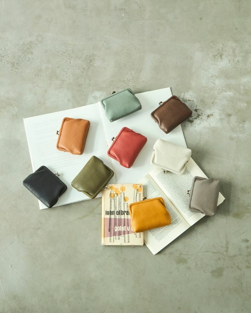 itsu mono スクエアがま口ポーチ(S) 全9色