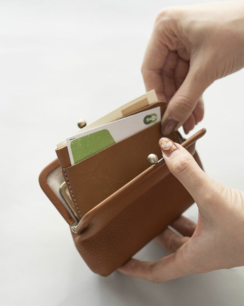 itsu mono スクエアがま口ポーチ(S) キャラメルと仕切りポケット（別売り） キャラメル