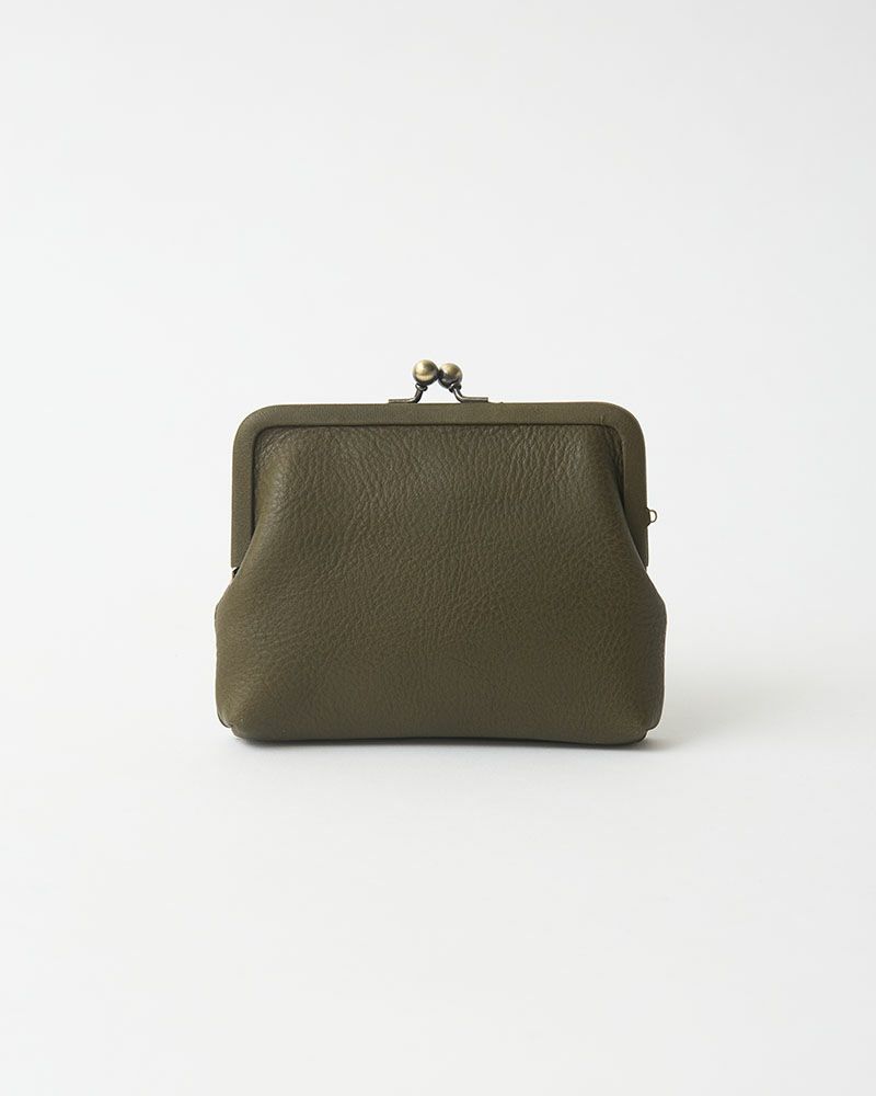 itsu mono スクエアがま口ポーチ(S) グリーン