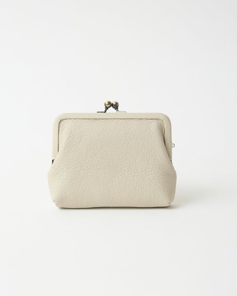 itsu mono スクエアがま口ポーチ(S) クリーム