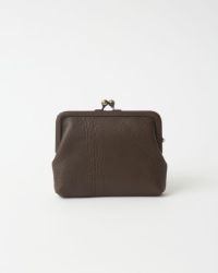 itsu mono スクエアがま口ポーチ(S) ダークブラウン