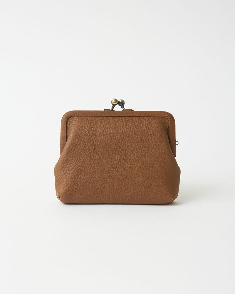 itsu mono スクエアがま口ポーチ(S) キャラメル