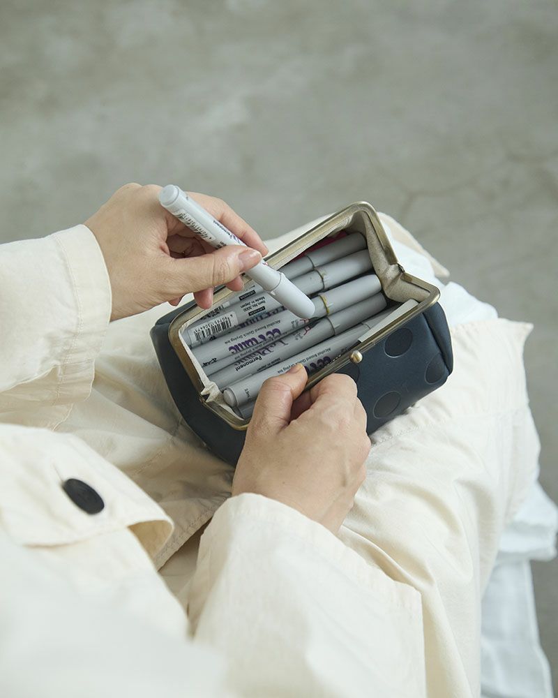 キャンディ バルーンがま口ポーチ ネイビー