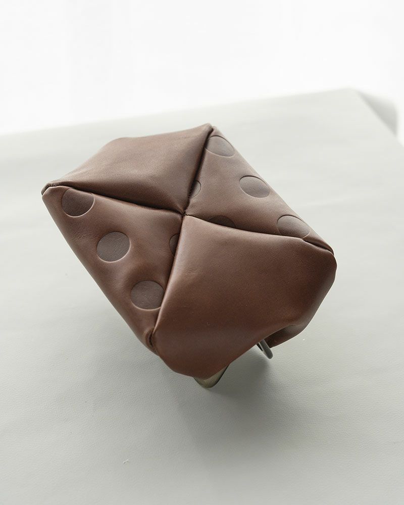 キャンディ バルーンがま口ポーチ ダークブラウン