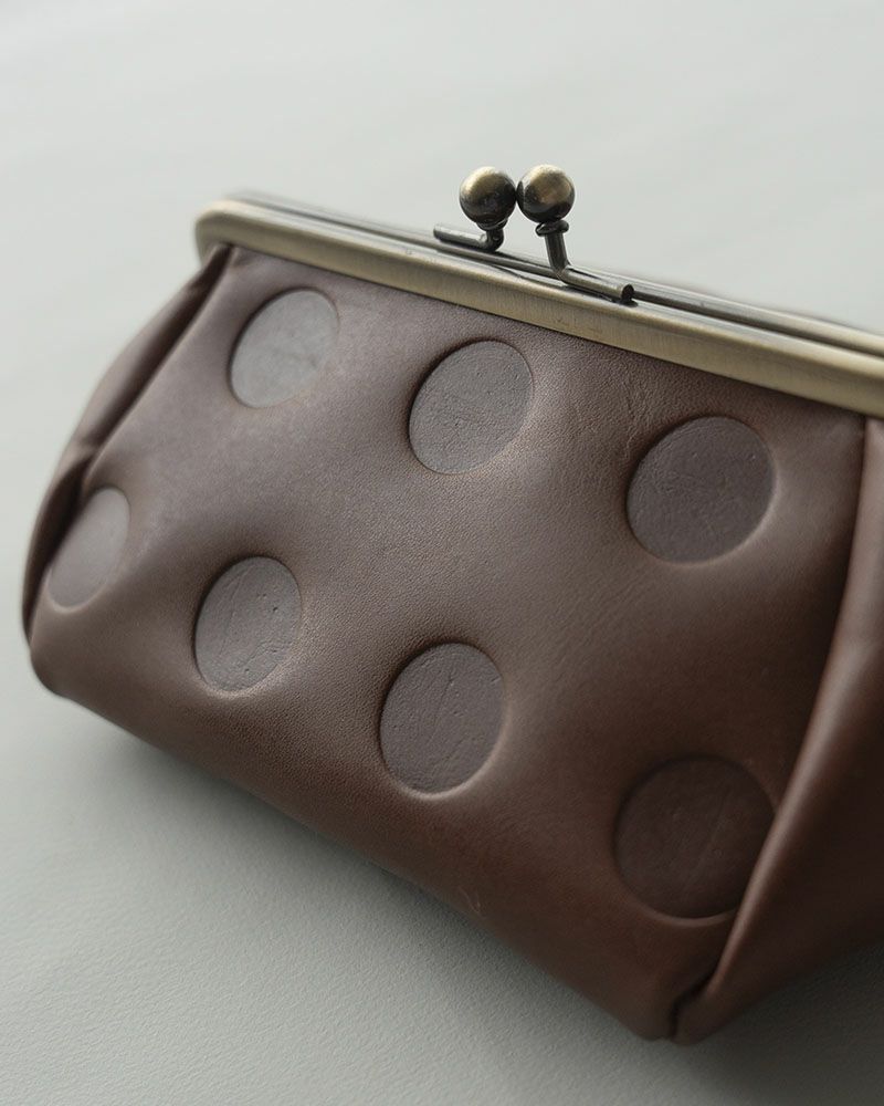 キャンディ バルーンがま口ポーチ ダークブラウン