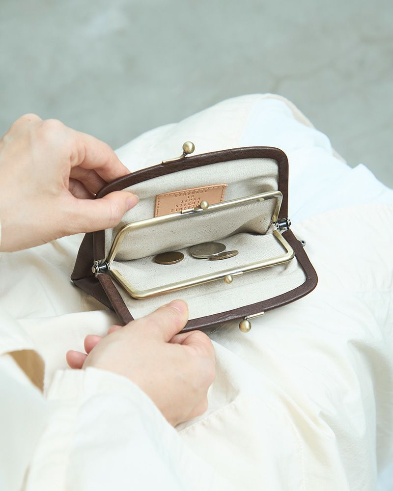 「itsu mono 親子がま口」ダークブラウン