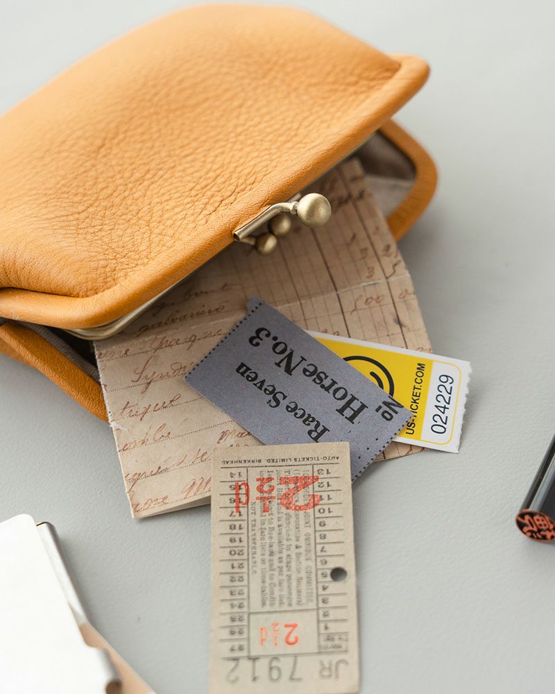 「itsu mono 親子がま口」マスタード