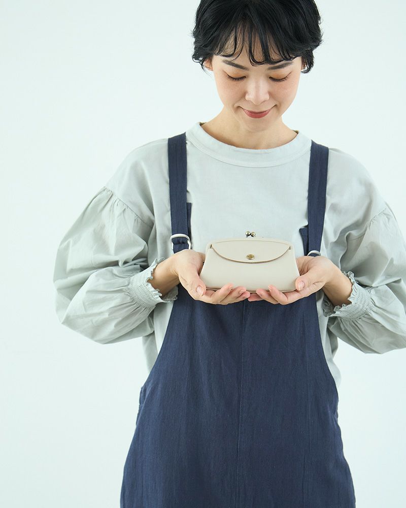 「itsu mono ルーフ親子がま口」クリーム