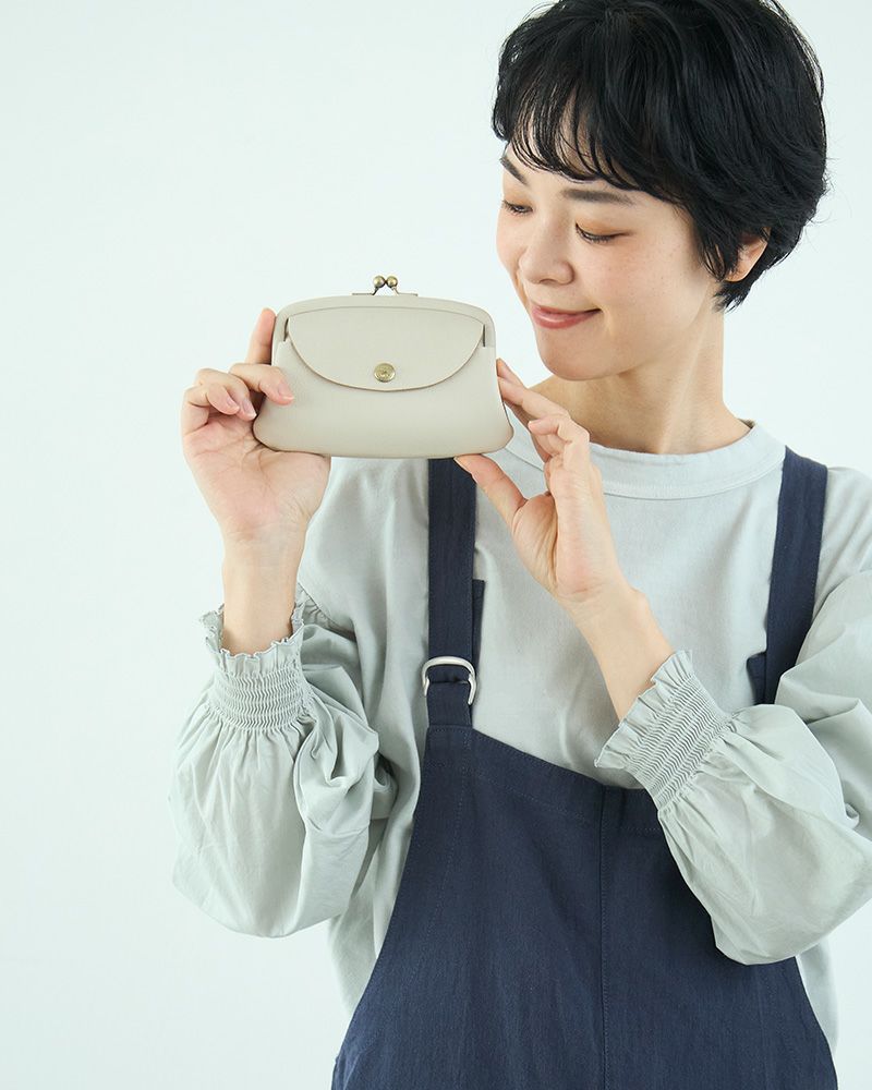 「itsu mono ルーフ親子がま口」クリーム