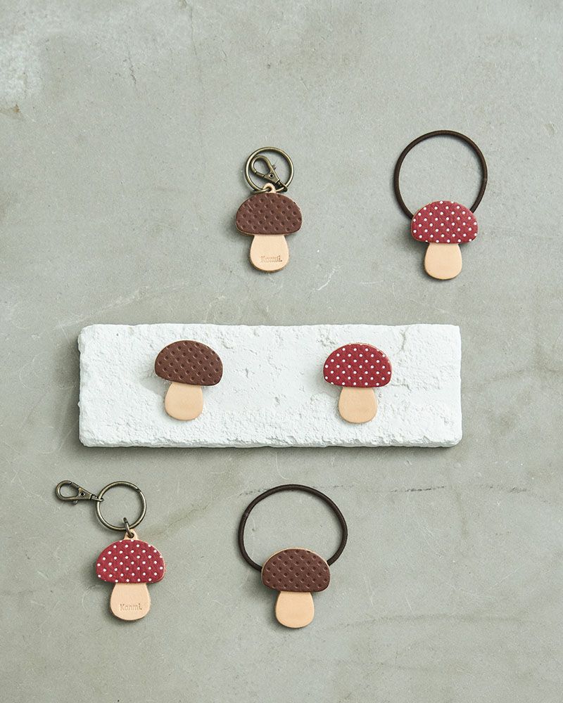 森のめぐみ　ヘアゴム、キーリング、ブローチ