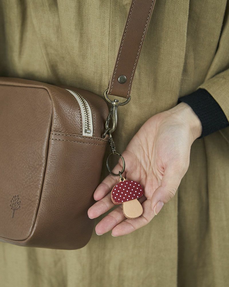 森のめぐみキーリング きのこ レッド